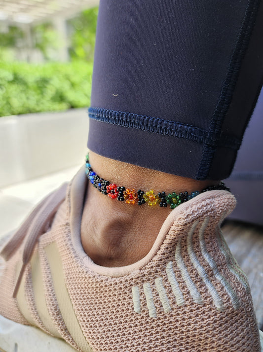 Rainbow Floral Anklet